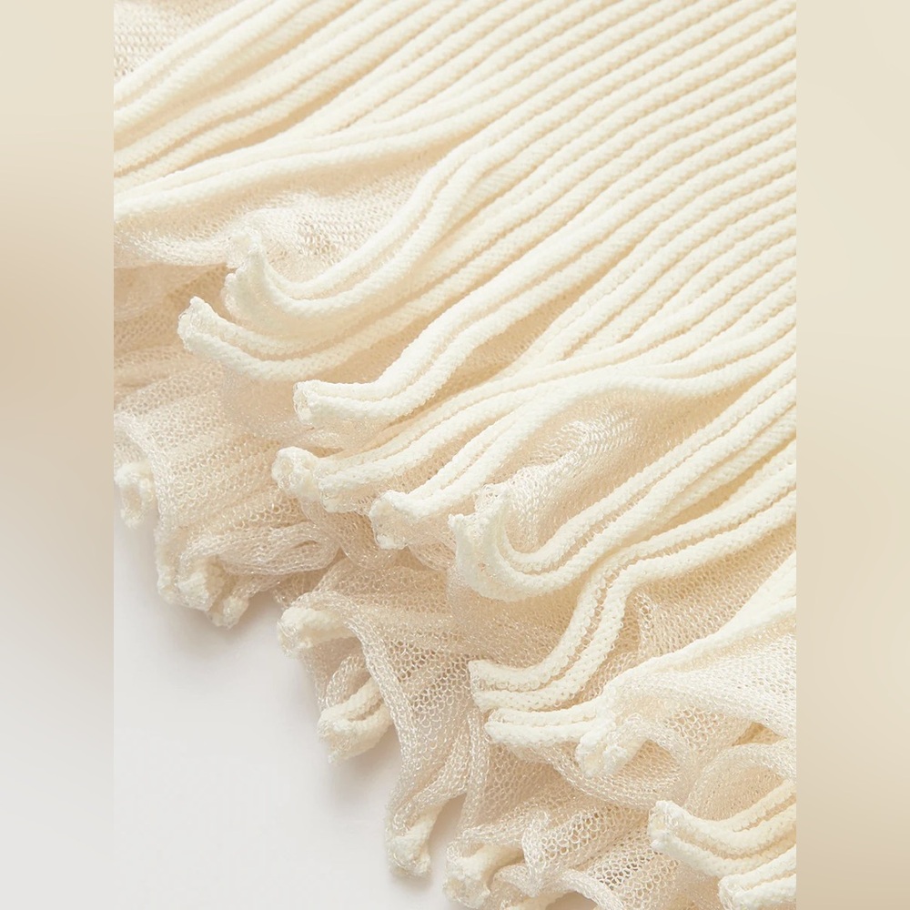 Mesh Panel Ribbed Skirt - Picture 8 of 14